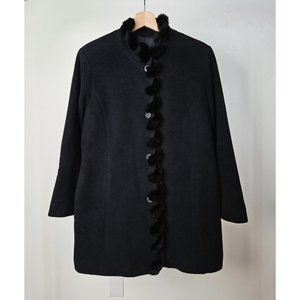 Single Breasted Angora Wool Coat